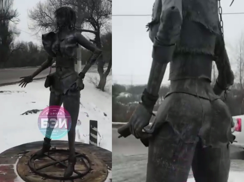 Чего-то подобного и не хватало: памятник проститутке из 90-ых поставили на трассе в Белгородской области